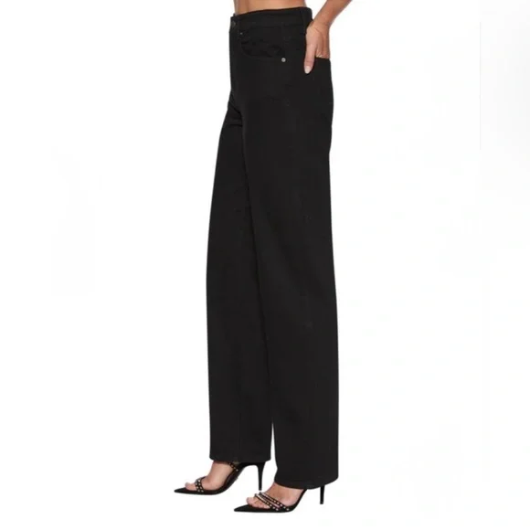 Ksubi Women’s Playback Noir High Waisted Relaxed Straight Leg Jeans 25 Black - Picture 3 of 13